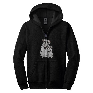 Discover Father and Son Fancy Pug Dogs Zip Hoodies