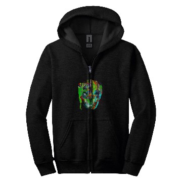 Discover Halloween Joyful Art Skeleton Zip Hoodies