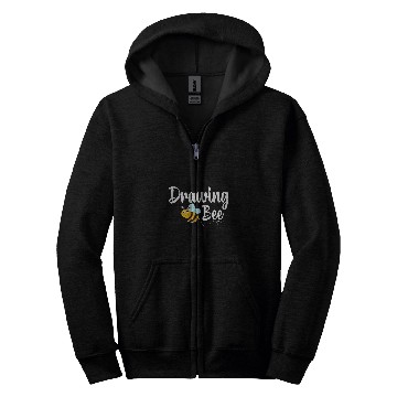 Discover Drawing Bee Drawing Artist Funny Bumblebee Zip Hoodies