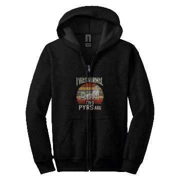 Discover Great Pyrenees Dog Retro vintages I Was Normal Two Pyrs Ago Zip Hoodies
