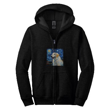 Discover Great Pyrenees Starry Night For Dog Mom Dog Dad Zip Hoodies