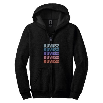 Discover Funny Modern Repeated Text Design Kuvasz Zip Hoodies