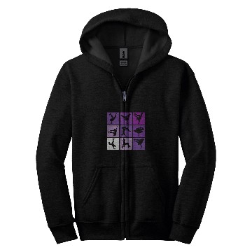 Discover Hip Hop Break Dance Poses Retro Zip Hoodies