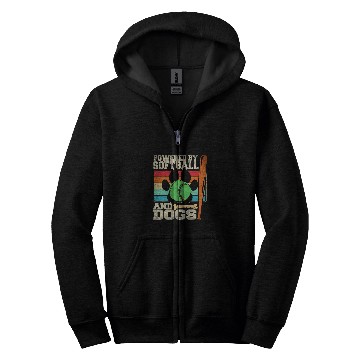 Discover Funny Powered By Dogs and Softball Player Zip Hoodies