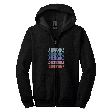 Discover Funny Modern Repeated Text Design Labradoodle Zip Hoodies