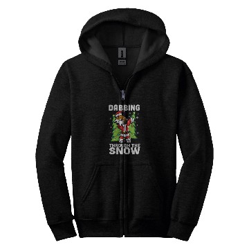 Discover Dabbings Through The Snow Basset Hound Christmas Dog Zip Hoodies
