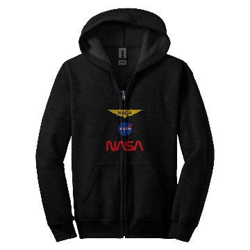 Discover Lacrosse Gift NASA NACA Meatball Worm Logo Zip Hoodies
