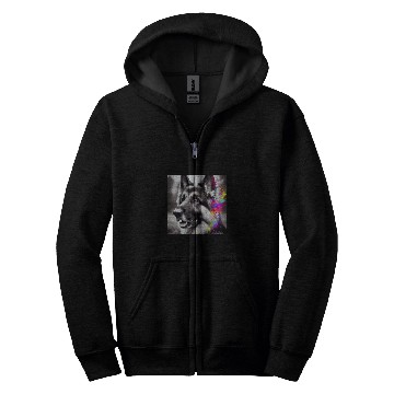 Discover Colorful Gaze German Shepherd Charm 2 Zip Hoodies