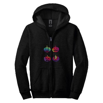 Discover Cute Tie Dye Pumpkin Zip Hoodies