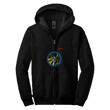 Discover Lacrosse Gift NASA Space Shuttle STS 131 Mission Crew Worm Logo Zip Hoodies