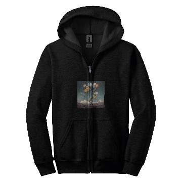 Discover Galactic Explorer with Astronaut Holding Planet Balloons Zip Hoodies