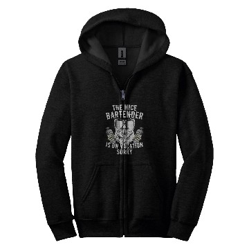 Discover The Nice Bartender Is On Vacation Mixologist Pub Bartending Zip Hoodies