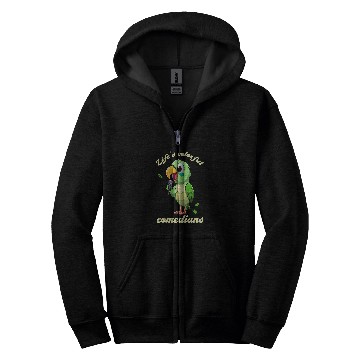 Discover Parrot In Comic Look Microphone Zip Hoodies
