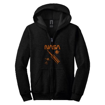 Discover Lacrosse Gift NASA Artemis SLS Space Launch System Worm Logo Zip Hoodies