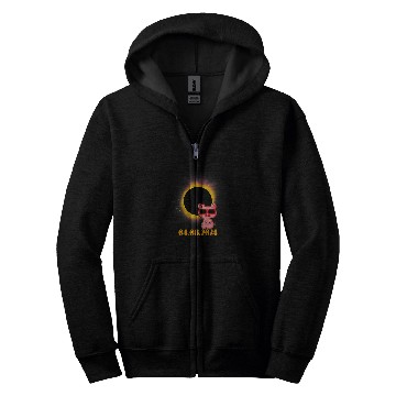 Discover Solar Eclipse 2024 Pig Wearing Solar Eclipse Glasses Zip Hoodies