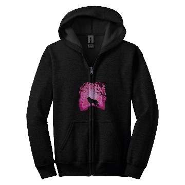 Discover Border Collie Retro Pink Border Collie Dog Zip Hoodies