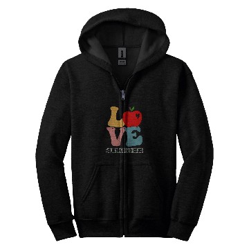 Discover Educational Interpreter Love Apple Groovy Back To School Zip Hoodies