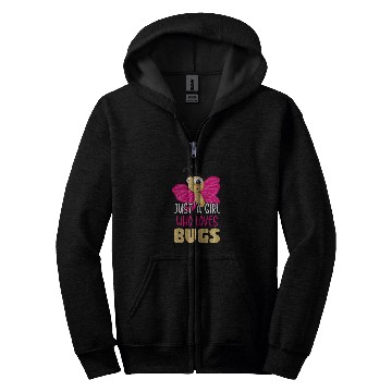 Discover Kids Bug Hunting Quote for your Bug Lover Daughter Zip Hoodies