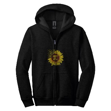 Discover Sunflower Math Nerd Teacher   Pi Symbol T   Pi Day Zip Hoodies