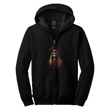 Discover Smug Smiling Hyperdetailed Pirate Skeleton Zip Hoodies