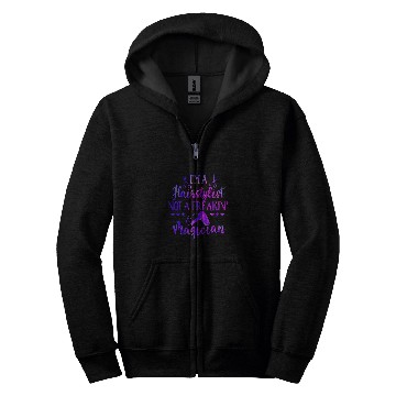 Discover Im A Hairstylist Not A Freaking Magician Zip Hoodies