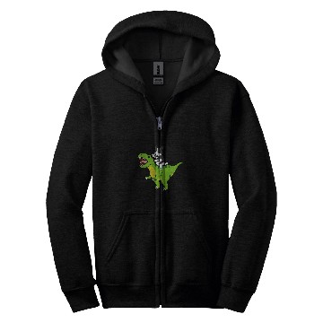 Discover Border Collie Riding TRexs Dinosaur Dog 1 Zip Hoodies