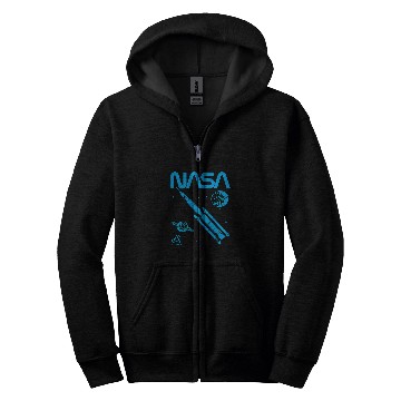Discover Lacrosse Gift NASA Artemis SLS Space Launch System Worm Logo 22 Zip Hoodies