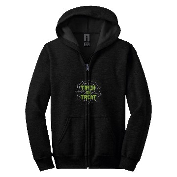 Discover Trick or Treat Spider Web Halloween Zip Hoodies