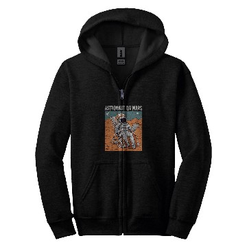 Discover Halloween Astronaut resting on Mars in a beach chair Zip Hoodies
