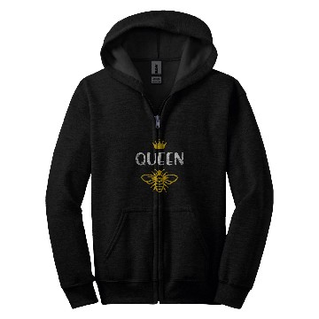 Discover Queen Bee Crown Bee Keeper Outfit Beekeeping Zip Hoodies