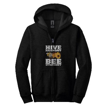 Discover Hive Harmony Bee Symphony Beekeeper Beekeeping Apiculturist Zip Hoodies