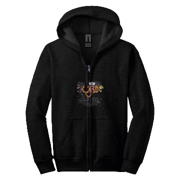 Discover Lacrosse Gift nurses Halloween With Pumpkin Boo Spider Witch Hat Zip Hoodies