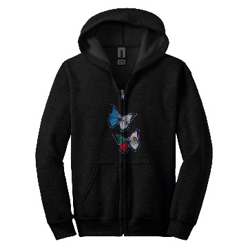Discover Mexico and Guatemala bicultural roots  Butterfly version Zip Hoodies