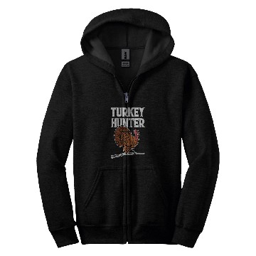 Discover Turkey Hunter Thanksgiving Turkey Hunting Zip Hoodies