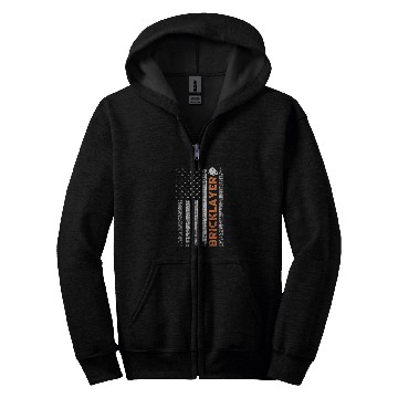 Discover Brick Mason Patriotic American Flag Bricklayer Builder Zip Hoodies