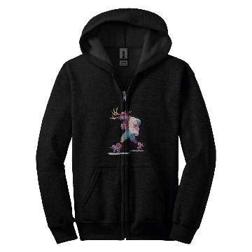 Discover Roller Skating Funny Moose Skater Roller Skates Zip Hoodies