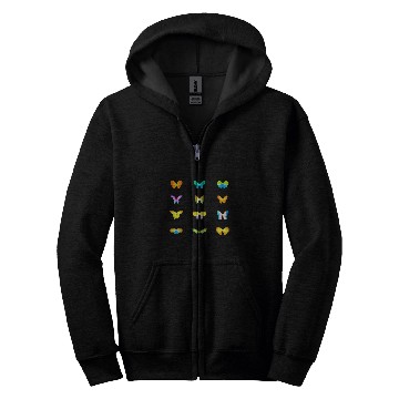 Discover Modern Abstract Butterfly Insect Animal Pattern Art Zip Hoodies