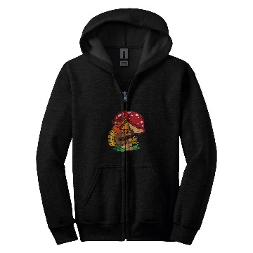 Discover Turkey Hugging Mushroom Thanksgiving Day Bird Fall Autumn Zip Hoodies