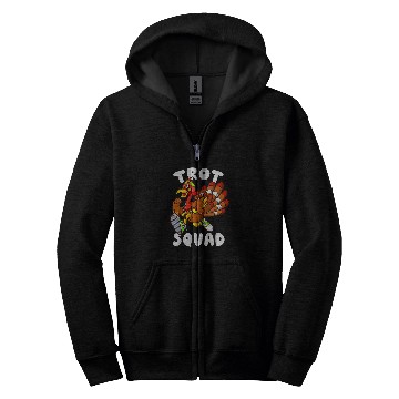 Discover Turkey Trot Squad Funny Thanksgiving Day Running Gift Zip Hoodies