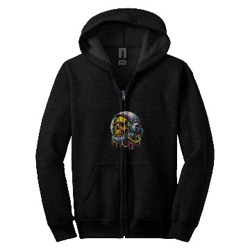 Discover Rainbow Astronaut Skull Space Lovers Cool Graphic Tee 6 Zip Hoodies