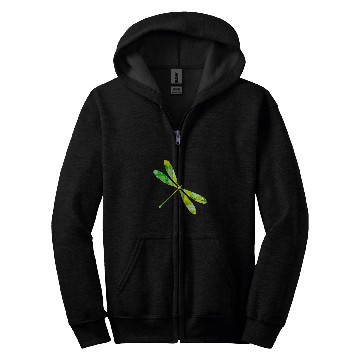Discover Pretty Green and Yellow Dragonfly Zip Hoodies
