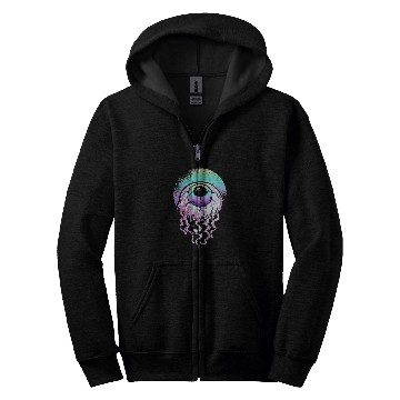 Discover Horror Eyeball Pastel Goth Aesthetic Gothic Emo Zip Hoodies