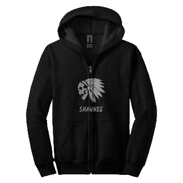 Discover Shawnee Native American Indian Born Freedom Evil Skull Zip Hoodies