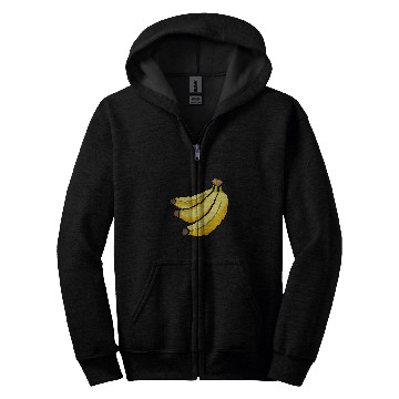 Discover Pixel Art Banana Zip Hoodies