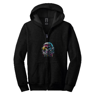 Discover Rainbow Astronaut Skull Space Lovers Cool Graphic Tee 5 Zip Hoodies