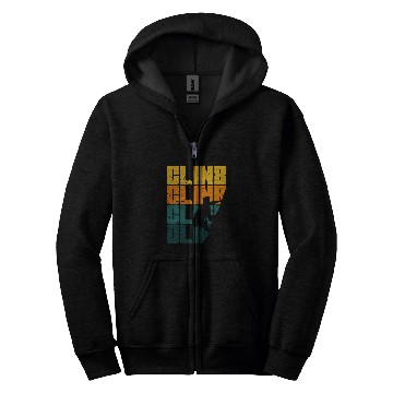 Discover Retro Mountain Rock Climbing Bouldering Summit Ice Climber Zip Hoodies