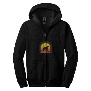 Discover Pyrenean Mountain Dog Sunrise Zip Hoodies