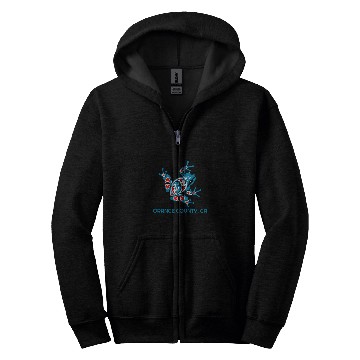 Discover Orange County CA BlueFrog PNW Art Native American Zip Hoodies