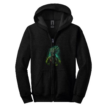 Discover Native American Chief Lightning Bolt Geometric Graphic Zip Hoodies
