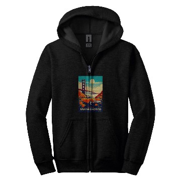 Discover San Francisco vintages Travel Design Zip Hoodies